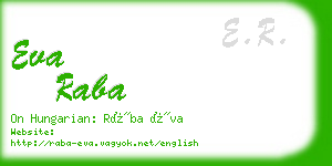 eva raba business card